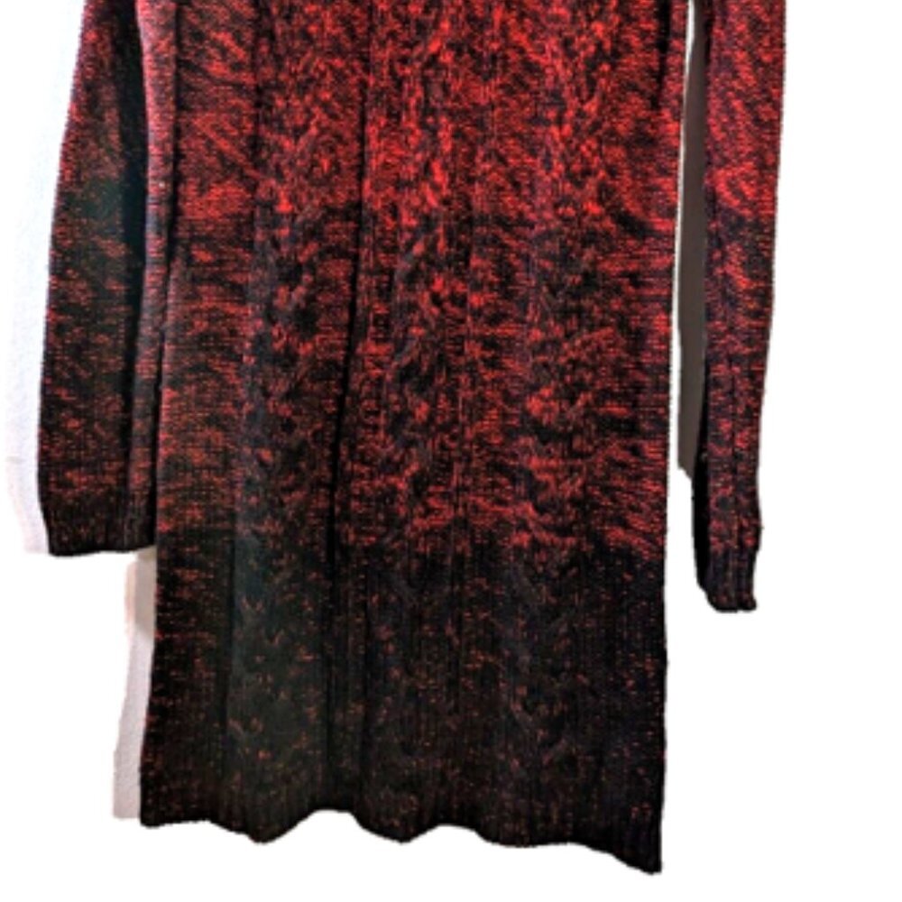 Joe Fresh Women's Knit Sweater Dress Ombre RED Black Long Sleeve Color B… - Picture 4 of 9